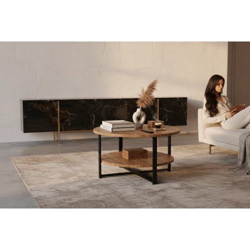 STOLIK KAWOWY z Drewna Litego  Dębowego - Jesionowego  STK-915